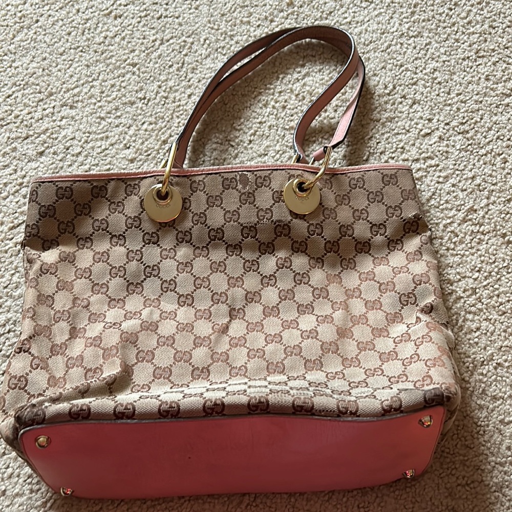 Gucci Tote with Pink Leather Trim